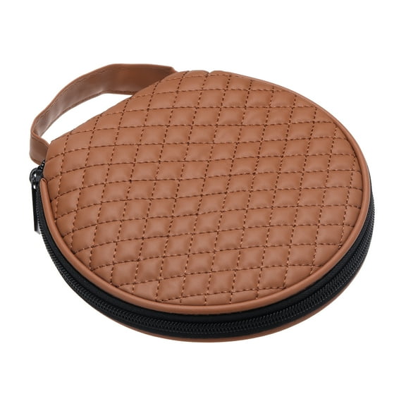 Uxcell CD Case Holders, Microfiber Leather 20 Capacity Grid Tote Disk Storage Dividers, Brown