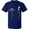 thumbnail image 2 of OXI T-Shirt - Stop You're Under a Rest, Basic Casual T-Shirt for Men's and Women Fleece T-Shirt Short Sleeve - Navy Blue X-Large, 2 of 3