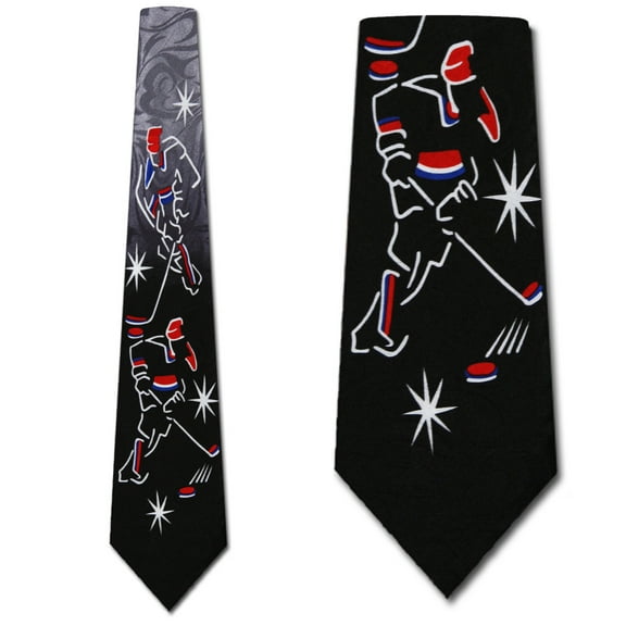Hockey Images (Black) Necktie Mens Tie