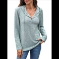 thumbnail image 1 of Sudadera con Capucha y Cuello en V para Mujer, de Larga, con Botones y Cordón, para y Otoño. Verde Oscuro XL, 1 of 10