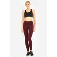 thumbnail image 3 of DailyWear Womens High Waist Fleece Extra Wide Band Leggings One Size, Burgundy, 3 of 4