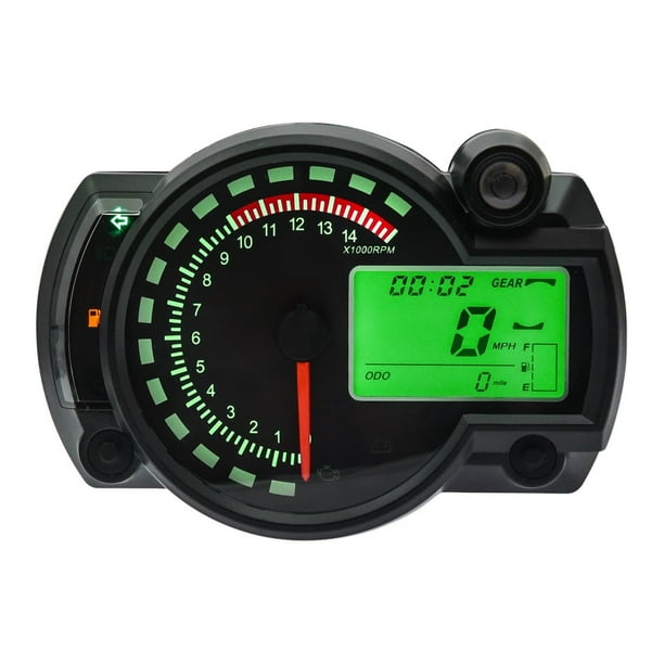 GELOO Motorcycle Digital Speedometer 7 Colors LCD Display Odometer
