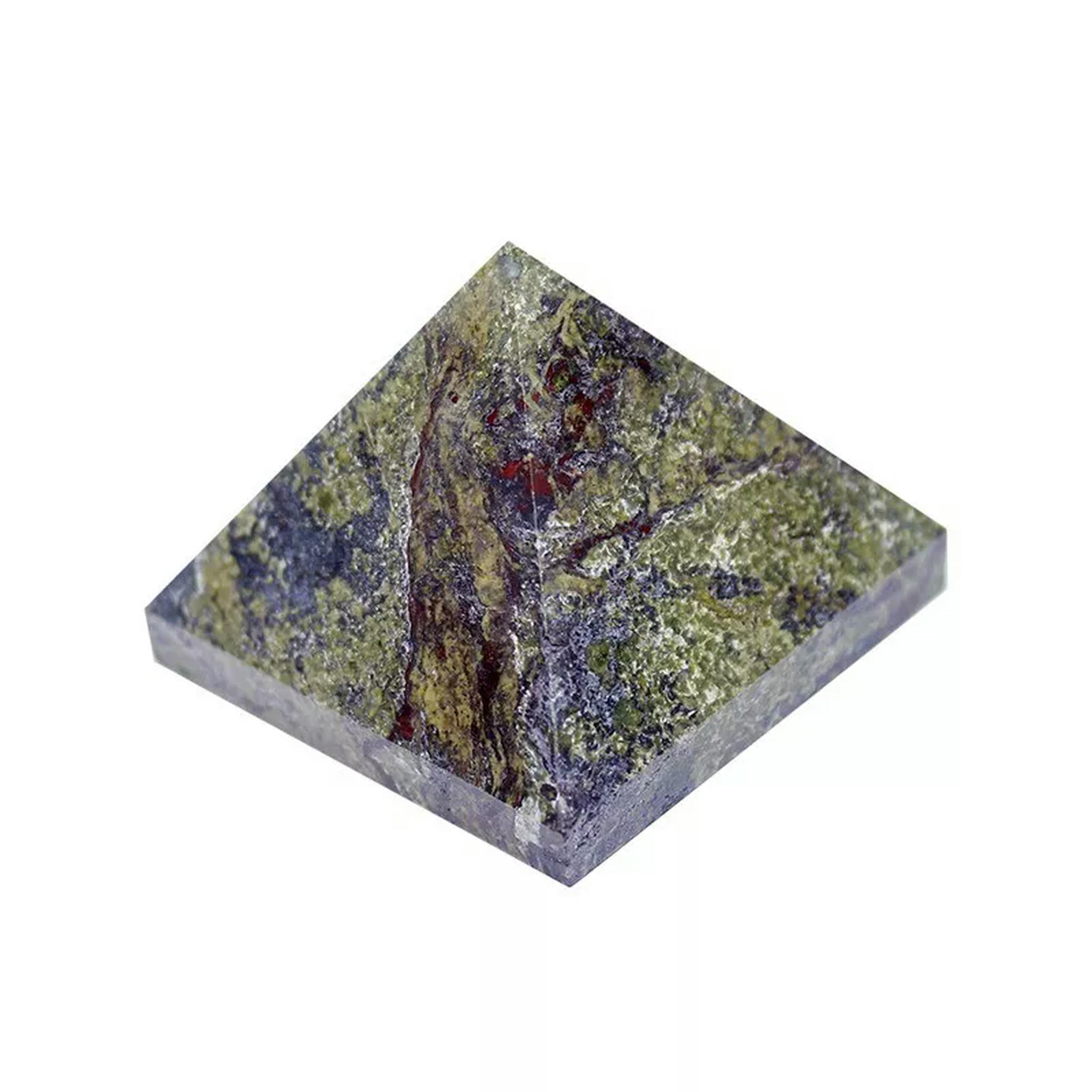 EOEMY 5Pcs Natural Dragon Blood Quartz Crystal Pyramid Healing Orgonite Gemstone Tower