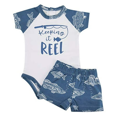 

Unique Baby Boys Keep it Reel Dad 1st Fathers Day Fishing Romper Outfit (9m)