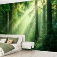thumbnail image 2 of Peel and Stick Wallpaper Beautiful Forest Wall Mural Decor Tall Pine Trees Sunlight Beams Dense Modern Art Wall Mural Decor Self Adhesive and Removable 69in x 98in, 2 of 8
