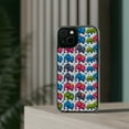 thumbnail image 3 of DistinctInk Hybrid (Acrylic / TPU) Clear Slim Fit Case for Apple iPhone 12 (6.1" Screen) - "Cheerful and Colorful Elephant Fiesta Pattern", 3 of 8
