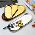 thumbnail image 4 of Nordic Style Oval Shape Dessert Trays (3Pcs/Set) - Different Sizes, Bathroom Vanity, Soap Dispensers, Kitchen Sink, Jewelry Tray, 4 of 7