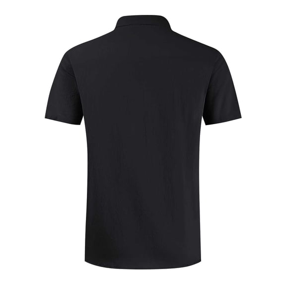 Short Sleeve Button Down Men Lightweight Fishing Shirt Quick Dry Cooling Hiking Travel Summer Vacation Black XL