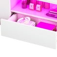 thumbnail image 5 of Dextrus LED Coffee Tables High Glossy Center Table with 2 Sliding Drawers and Open Side Shelf, White, 5 of 9