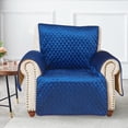 thumbnail image 2 of Velvet Antislip Large Recliner Slipcover Navy Blue (28" Seat), 2 of 6
