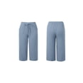 thumbnail image 3 of Women Wide Leg Pants Summer High Waisted Pants Drawstring Casual Trousers with Pockets Light Blue M, 3 of 7