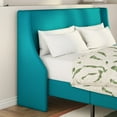 thumbnail image 3 of SHA CERLIN Full Size Upholstered Platform Bed Frame with Wingback Headboard, Blue, 3 of 6