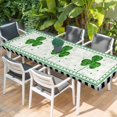 thumbnail image 2 of St. Patrick's Day Table Cloths for 8 Foot Rectangle Tables, Spring Green Shamrock Black White Plaid Patio Waterproof Elastic Fitted Tablecloths, Washable Rectangular Table Cover for Camping, 2 of 8