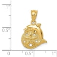 thumbnail image 2 of 14k Yellow Gold Dolphin and Sanddollar Charm - 1.5 Grams - Measures 20x14mm Wide, 2 of 2