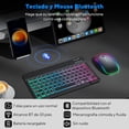 thumbnail image 5 of Teclado y Mouse Español Inalámbrico, Teclado Bluetooth RGB de 13 Pulgadas, Ratón de Modo Dual con 3 dpi Ajustables, para iOS Android Windows Mac Tableta Laptop Celular y Computadora (Negro), 5 of 5