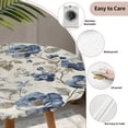 thumbnail image 3 of Blue Gray Spring Floral Round Tablecloth for 36-44 Inch Tables, Fitted Table Cover with Elastic Edge, Vintage Botanical Waterproof Outdoor Table Cloth Protector for Patio Garden Dinner Picnic, 3 of 9