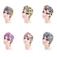 thumbnail image 3 of Baohd Turban Musulman Noué pour Femmes Motif Africain Polyester Coton Élastique pour Perte de Cheveux, 3 of 9