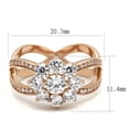 thumbnail image 2 of TS586 - Rose Gold 925 Sterling Silver Ring with AAA Grade CZ in Clear, 2 of 5
