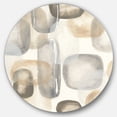 thumbnail image 1 of Designart 'Neutral Oval Grey Stones I' Glam Metal Circle Wall Art, 1 of 3