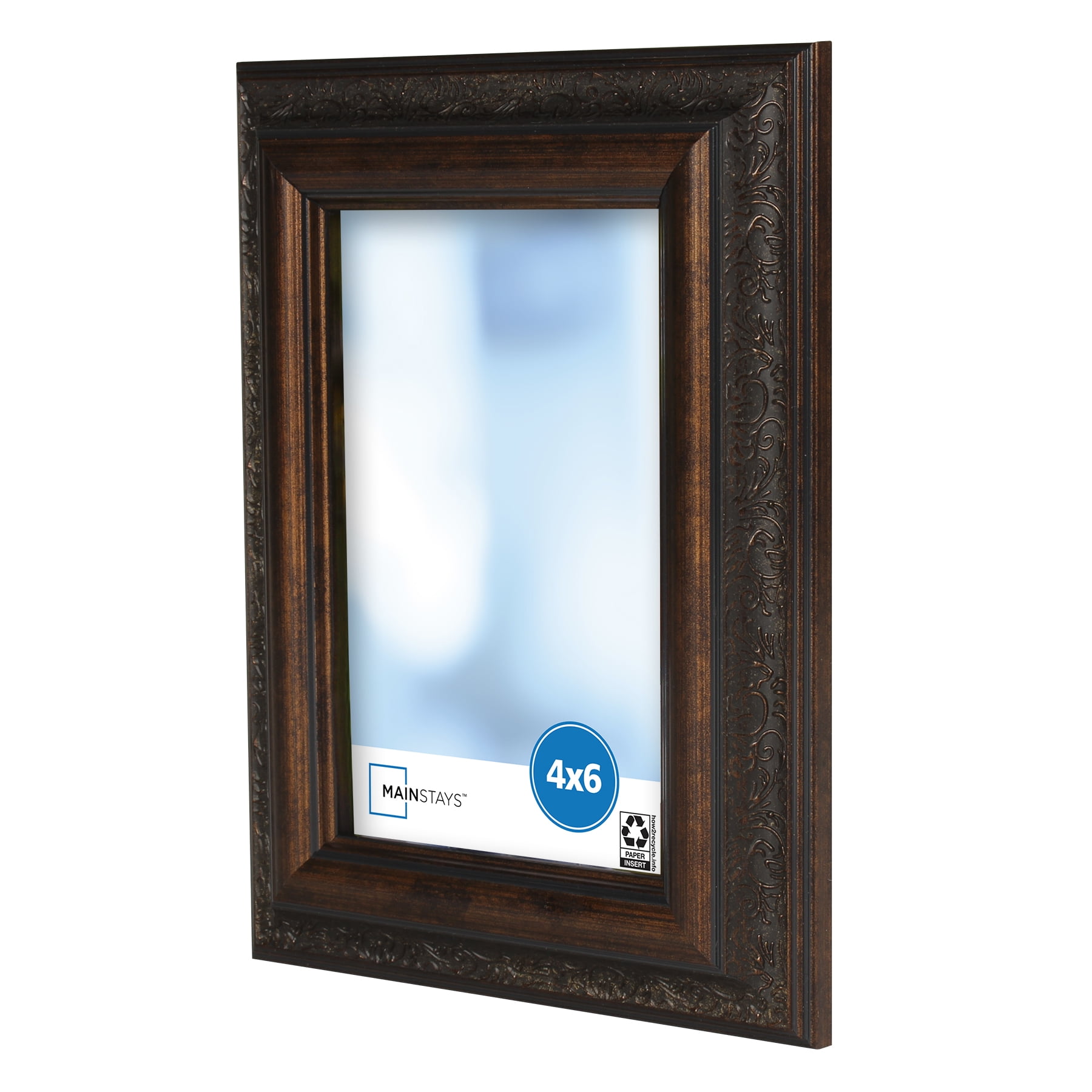(2 pack) Mainstays 4x6 Antique Bronze Decorative Tabletop Picture Frame