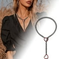 thumbnail image 2 of Adjustable Punk Heart Lock Pendant Necklace Cuban Link Long Chain Y Shape Jewelry For Women Stainless Steel Heart Necklace Initial Heart Choker Necklace Pendant Necklace Necklace for Long Necklaces, 2 of 5