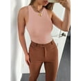 thumbnail image 5 of REORIA Tank Bodysuit for Women Halter Neck Sleeveless Ribbed Bodysuit Basic Tank Tops, 5 of 8