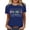Blue, variant on Women's Fashion Casual Round Neck Letter Printed Short Sleeve T Shirt Top