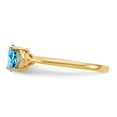 thumbnail image 4 of Real 14kt Yellow Gold Blue Topaz and Diamond Ring Size: 7; for Adults and Teens; for Women and Men, 4 of 5