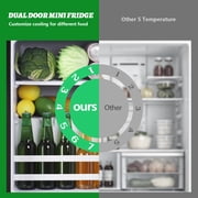 DEMULLER 2.3 Cu.ft Mini Refrigerators with Freezer Double Door Small Fridge for Room Black