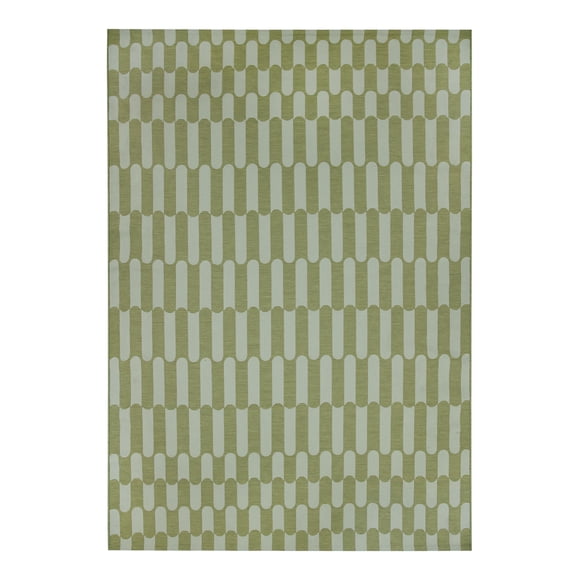 Beautiful By Drew Barrymore 7' x 10' Sage Stripes Outdoor Rug