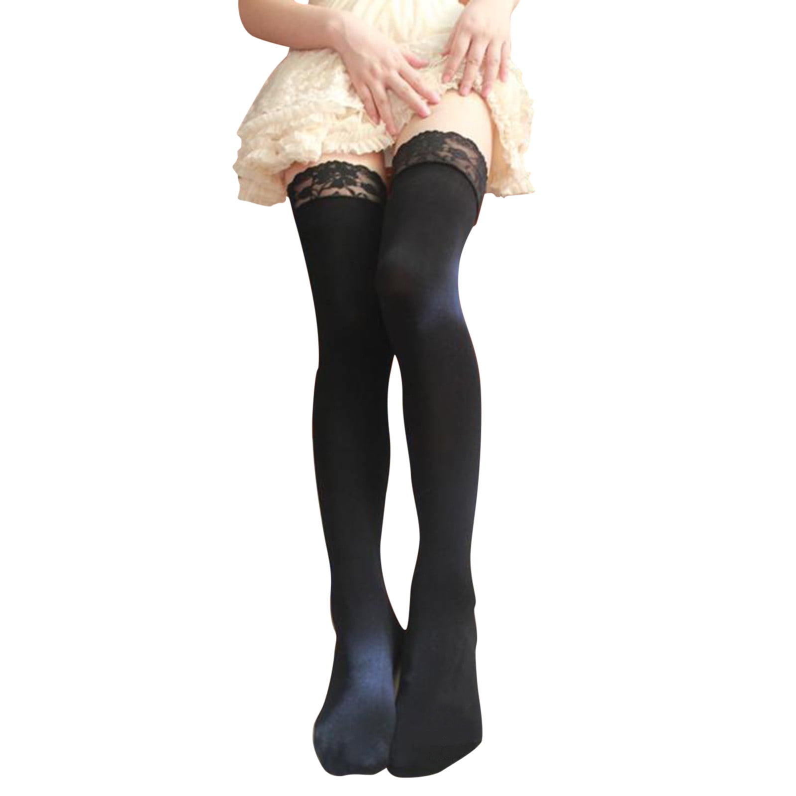 Socks For Women Lace Over Knee Stockings Solid Lace Lace Stockings -  Walmart.com
