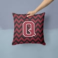 thumbnail image 2 of Carolines Treasures CJ1052-QPW1414 Letter Q Chevron Garnet & Black Fabric Decorative Pillow, 2 of 4