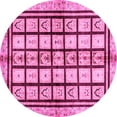 thumbnail image 1 of Ahgly Company Indoor Round Abstract Pink Modern Area Rugs, 3' Round, 1 of 4