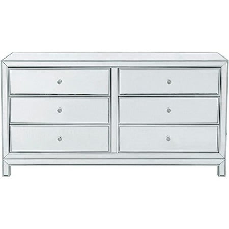 Dresser 6 Drawers 60in W X 18in D X 32in H In Antique Silver