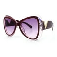 thumbnail image 5 of Womens Large Mod Thick Plastic Bow Tie Butterfly Chic Fashion Sunglasses Burgundy - Purple, 5 of 8