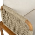 thumbnail image 6 of Christopher Knight Home 5-Piece Outdoor Sectional Sofa Set, Rope Weave Wood Frame, Beige Cushion, 6 of 13