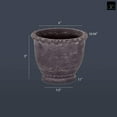 thumbnail image 2 of Urban Cement Round Pot with Wave Mouth Design and Tapered Bottom on Flat Base Rough Finish Amber Orange, Large, 2 of 5