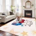 thumbnail image 3 of Independence Day Wine Washable Living Room Rugs 6'x9', American Flag Red Blue Star Yellow Firework Low Pile Throw Large Area Rug Non-Slip Sturdy Edge Binding Carpet for Dining Room Kitchen Office, 3 of 9