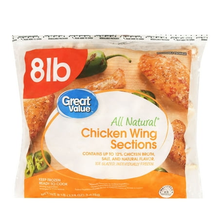 Great Value Frozen Chicken Wing Sections, 8.0 lb - Walmart.com