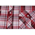 thumbnail image 3 of Men’s Western Short Sleeve Button Down Casual Plaid Pearl Snap Cowboy Shirt (#27 Red/White/Blue, L), 3 of 3