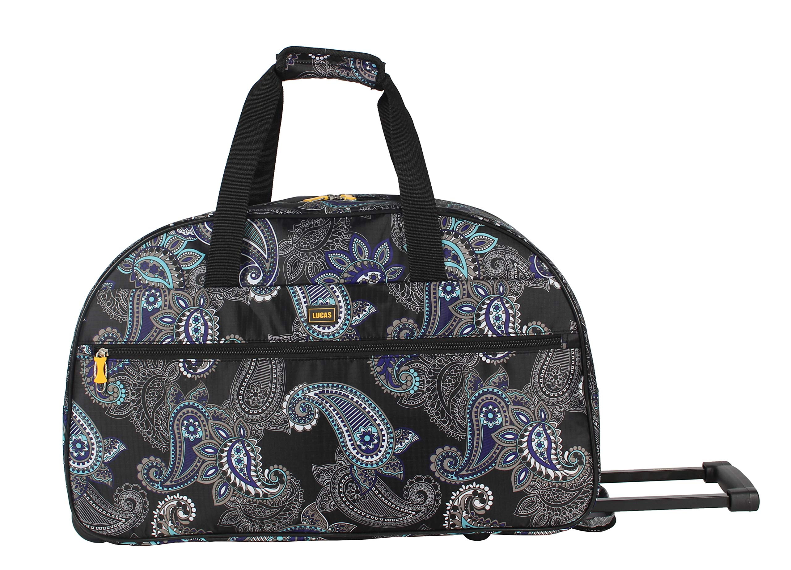 Lucas Luggage 22 inch Printed Rolling Carry-On Suitcase Wheeled Duffel (22in, Paris)