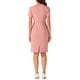 thumbnail image 3 of Vestido de mujer corto de manga corta Inspire Chic, vestido ajustado de tweed para el trabajo, vestido lápiz L rosa, 3 of 5