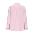 thumbnail image 3 of Fancifize Womens Oversized Shirt Ruffle Long Sleeve Top Trendy V Neck Blouse Casual Loose Fit Fall Dressy Outfits, 3 of 4