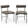 thumbnail image 1 of Gymax Dining Chair Set of 2 Faux Leather Upholstered Kitchen Side Chair w/ Curved Grey, 1 of 7