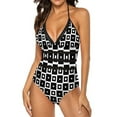 thumbnail image 2 of Retro Square Swimsuit Black And White One-Piece Swimwear Push Up Stylish Bathing Suits Sexy Surfing Custom Bodysuit, 2 of 7