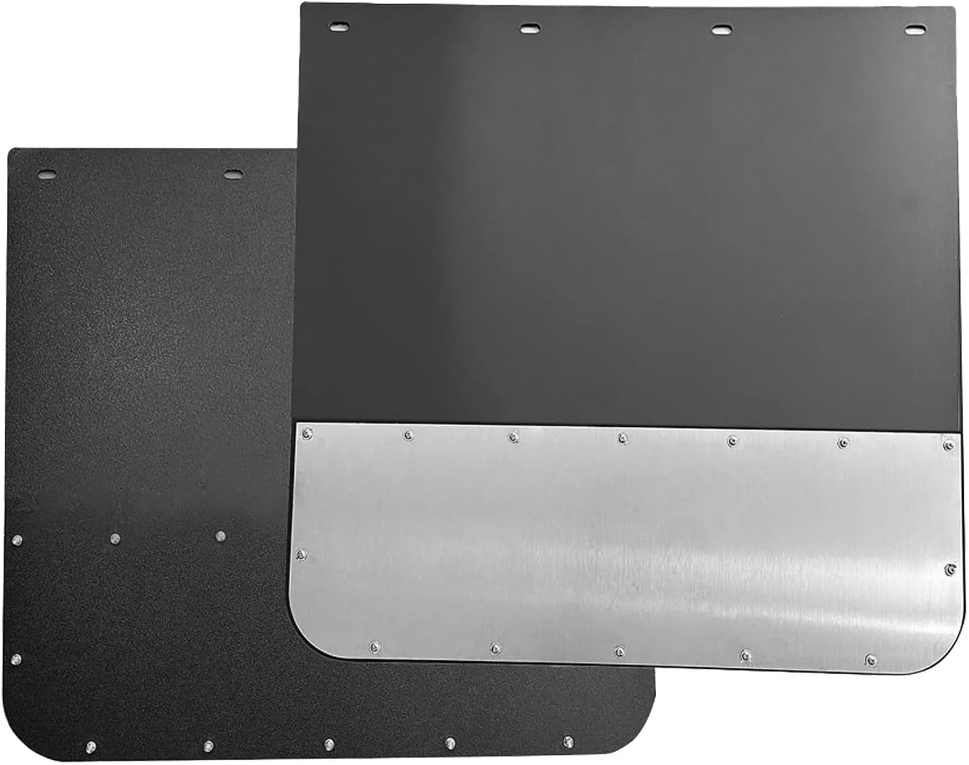 Pair Universal 24" x 24" Mud Flaps w/Stainless Steel Weight for Semi-Truck Trailer Truck, Splash Guard with Heavy Duty Mud Flap Weights Bottom (24in x 24in)