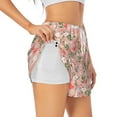 thumbnail image 2 of Bixox Women's Swan And Flowers3 pattern 2 in 1 Running Shorts - Lightweight Athletic Workout Gym Yoga Shorts Liner with Pockets - X-Large, 2 of 5