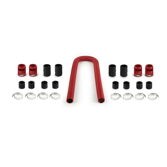 Mishimoto MMAH-U48RD Universal Flexible Stainless Steel Radiator Hose Kit, 48”, Red