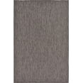 thumbnail image 1 of Unique Loom Solid Collection Casual Transitional Indoor and Outdoor Flatweave Area Rug, 6' x 9', Black/Gray, 1 of 2