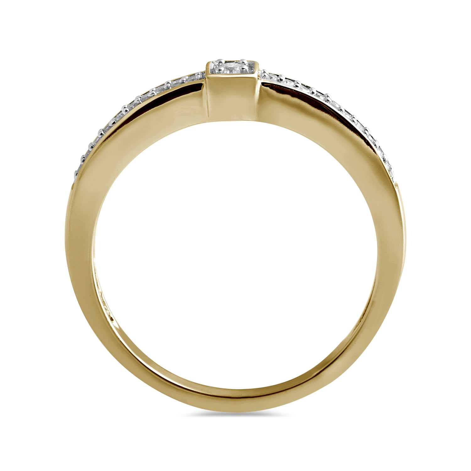 10K YG White Diamond Fashion Ring